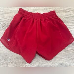Lululemon Hotty Hot High Rise Shorts 2 Tall 3.5”‎ Red Running